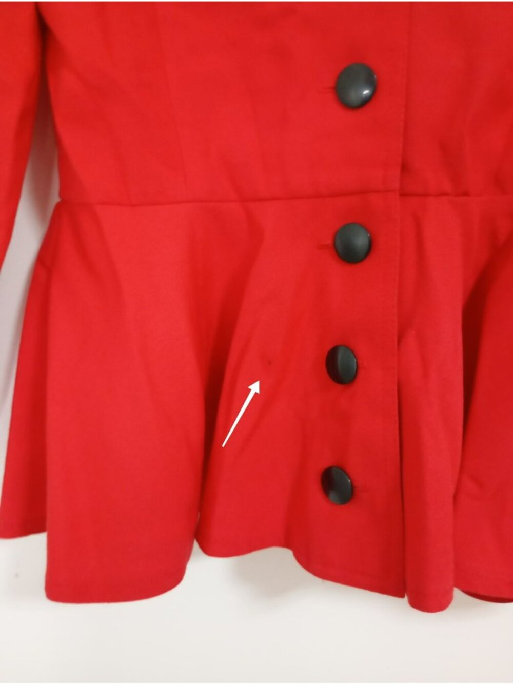 Leslie Fay Red Peplum Button-Up Jacket Women’s Size 12 Made In USA - Picture 4 of 8